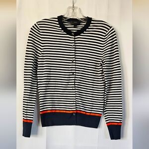J. Crew‎ Women's black and white striped Jackie cardigan size small